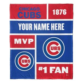 [Personalization Only] Cubs Colorblock Personalized Silk Throw