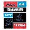 [Personalization Only] Marlins Colorblock Personalized Silk Throw