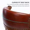 Seat height 26'' Cow top Leather Wooden Bar Stools, 360 Degree Swivel Bar Height Chair with Backs for Home Kitchen Counter(brown 1pc)