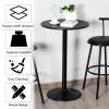 24 Inch Modern Style Round Cocktail Table with Metal Base and MDF Top