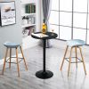 24 Inch Modern Style Round Cocktail Table with Metal Base and MDF Top