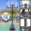 Height Adjustable 6 to 10ft Basketball Hoop 44 Inch Backboard Portable Basketball Goal System with Stable Base and Wheels, use for Outdoor