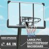 Height Adjustable 6 to 10ft Basketball Hoop 44 Inch Backboard Portable Basketball Goal System with Stable Base and Wheels, use for Outdoor