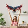 1 Pack/3pcs; Metal Wall Art (40"x24"); Oversize Metal Eagle Wall Decor American Flag Bald Eagle Hanging Patriotic Sculpture Independence Day Wall Deco