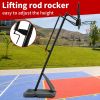 Height Adjustable 6 to 10ft Basketball Hoop 44 Inch Backboard Portable Basketball Goal System with Stable Base and Wheels, use for Outdoor