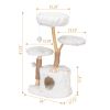 Modern Cat Tree;  Natural Branch Cat Tower;  Luxury Cat Condo;  Indoor Cat Furniture;  Kitten Cat Gift;  White