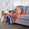 [Personalization Only] OFFICIAL NHL Colorblock Personalized Silk Touch Sherpa Throw Blanket - New York Islanders