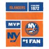 [Personalization Only] OFFICIAL NHL Colorblock Personalized Silk Touch Throw Blanket - New York Islanders