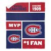 [Personalization Only] OFFICIAL NHL Colorblock Personalized Silk Touch Sherpa Throw Blanket - Montreal Canadiens