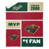 [Personalization Only] OFFICIAL NHL Colorblock Personalized Silk Touch Sherpa Throw Blanket - Minnesota Wild