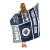 [Personalization Only] OFFICIAL NHL Colorblock Personalized Silk Touch Sherpa Throw Blanket - Winnipeg Jets