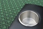 INO Design 96inch Oval Poker Table Detachable Armrest Chip Tray Green Speed Cloth Surface Stainless Steel Pedestal Base