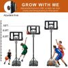 Portable Basketball Hoop Height Adjustable basketball hoop stand 6.6ft - 10ft with 44 Inch Backboard and Wheels for Adults Teens Outdoor Indoor