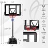 Portable Basketball Hoop Outdoor, 4.25FT-10FT Height Adjustable Basketball Goal, Shatterproof Backboard, Built-in Wheels, Basketball Stand