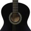 12 Piece Classical Guitar Beginner Set Black 4/4 39"