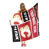 [Personalization Only] OFFICIAL NHL Colorblock Personalized Silk Touch Sherpa Throw Blanket - Calgary Flames