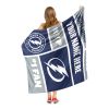 [Personalization Only] OFFICIAL NHL Colorblock Personalized Silk Touch Sherpa Throw Blanket - Tampa Bay Lightning