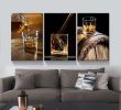 3 Panels Framed Canvas Whiskey Wall Art Decor,3 Pieces Mordern Canvas Painting Decoration Painting for Chrismas Gift, Office,Dining room,Living room,