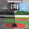 Portable Basketball Hoop Outdoor, 4.25FT-10FT Height Adjustable Basketball Goal, Shatterproof Backboard, Built-in Wheels, Basketball Stand