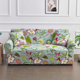 All-inclusive Stretch Printed Sofa Cover (Option: Flower Shadow Dark Fragrance-Single Seat)