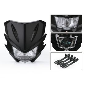 SPEEDPARK Universal Motorcycle Headlight Headlamp Fairing For Dirt Bike (Color: Black)