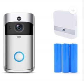 Wireless Video Camera Ringer Doorbell Ring (Option: Silver+ring+3battery)