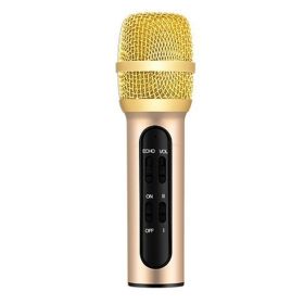 Phone K song condenser sound card microphone (Option: Champagne gold-USB)