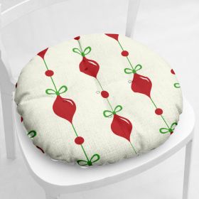 Cotton-filled Thickened Cotton And Linen Printing Chair Cushion (Option: Round Christmas Series 2 10-Velvet)