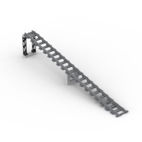 Compatible With Lego Small Particle Building Blocks Train Track Viaduct Uphill And Downhill Accessories MOC Scene Integrated Track Parts (Option: 1 Set With Support Accessories)