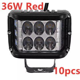 Motorcycle side flash 36W work light (Option: 36W Red 10pcs)