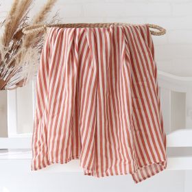 Bamboo Cotton Cloth Bag Single Baby Wrapping Blanket Cover Blanket (Option: Thin Red Stripes-120x120)