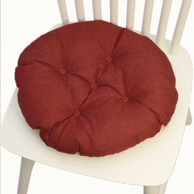 Multicolor Linen Five-circle Chair Cushion Chair Cushion (Option: Round Wine Red-4040CM Linen)