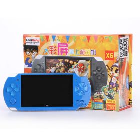 Handheld game console 32 bit 8GB 4.3 inch HD mp5 game console (Color: Blue)