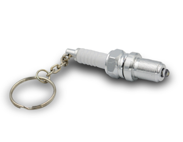 LED light spark plug keychain (Option: Silvery)