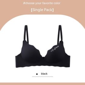 Seamless Lingerie For Women With No Steel Rings And Small Breasts Gathered Together (Option: Black-70A)