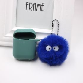 Dust Elf Small Briquette Keychain Pendant Plush Round Student Schoolbag Key Pendant (Option: Sapphire Blue-Coal Elf Pendant)