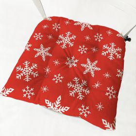 Cotton-filled Thickened Cotton And Linen Printing Chair Cushion (Option: Square Christmas Series 2 1-Velvet)