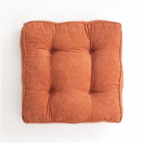 Stool Docking Seat Cushion Soft (Option: Fleece Caramel Orange-40x40x10cm)