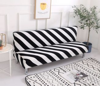 Stretch Sofa Mattress Cover Fabric Folding Gloves (Option: Black And White Stripes-Medium)