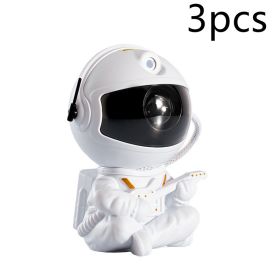 Mini Version Of Astronaut Star Projection Lamp Creative Gift Atmosphere Decorative Lamp Colorful Flowing Starry Night Light (Option: White guitar 3pcs-USB)