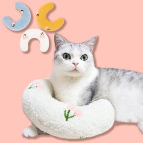 Cat Pillow, Small Pillow for Cat, Cat Blankets for Indoor, Pet Toy, Small Banana Donut Bed for Pets, Little Pillow for Cats No Heating Pad, Real Littl (Color: White)