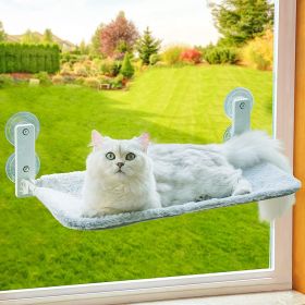 Mewoofun Cat Window Perch Foldable Hammock (Color: light grey)