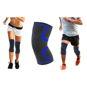 2-Pack Knee Compression Sleeve Support (Color: Blue, size: S)