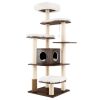 Wood Multi-Layer Platform Cat Tree with Scratch Resistant Rope