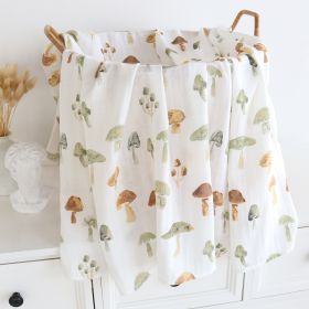 Bamboo Cotton Cloth Bag Single Baby Wrapping Blanket Cover Blanket (Option: Ink Mushroom-120x120)