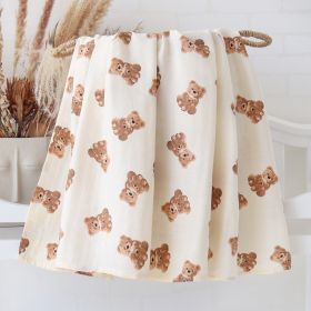 Bamboo Cotton Cloth Bag Single Baby Wrapping Blanket Cover Blanket (Option: Child And Mother Brown Bear-120x120)