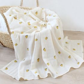 Bamboo Cotton Cloth Bag Single Baby Wrapping Blanket Cover Blanket (Option: Milk Tea Lemon-120x120)