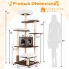 Wood Multi-Layer Platform Cat Tree with Scratch Resistant Rope