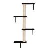 5 Pcs Wall Mounted Cat Climber Set;  Floating Cat Shelves and Perches;  Cat Activity Tree with Scratching Posts;  Modern Cat Furniture