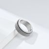 Waterproof Stainless Metal Spinner Mesh Wedding Band Rings for Men Male Release Stress Gifts Jewelry